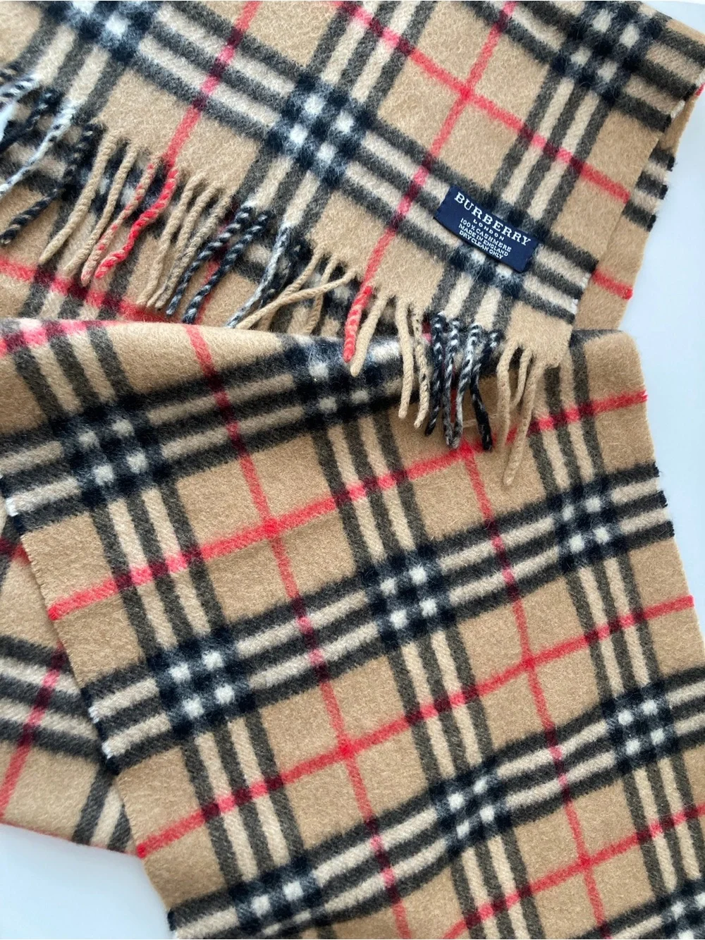 Burberry Beige Classic Nova Check Cashmere Scarf